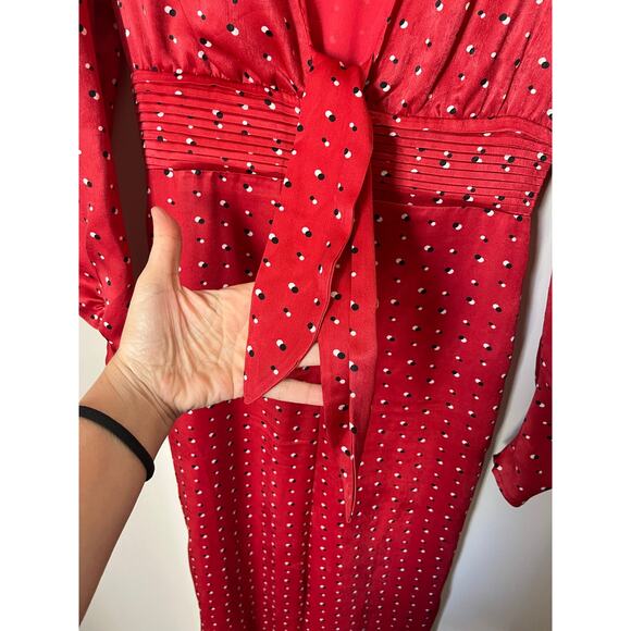 House of Harlow 1960 x Revolve sz. XS Vera Polka Dot Print Jumpsuit Red - Picture 10 of 12